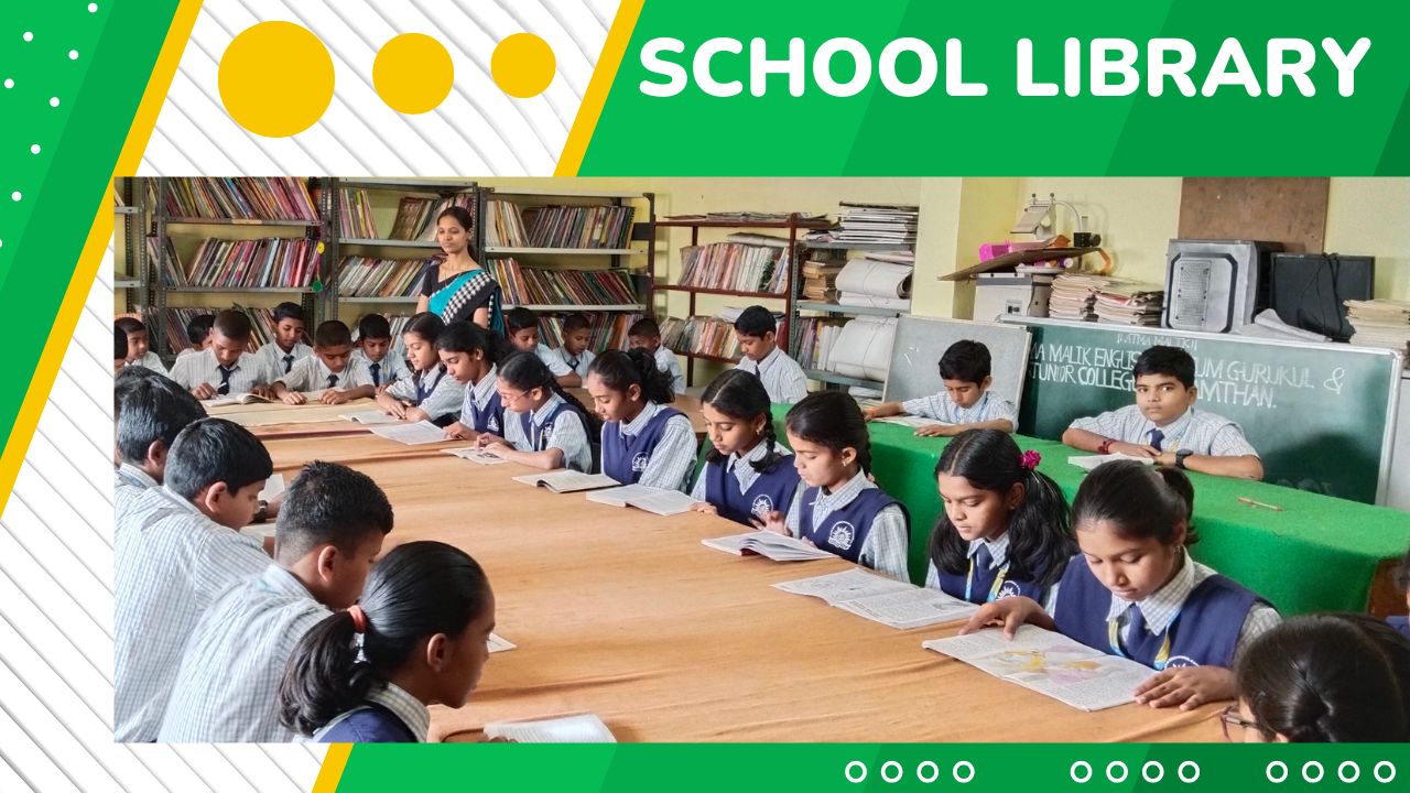 Students reading in the school library